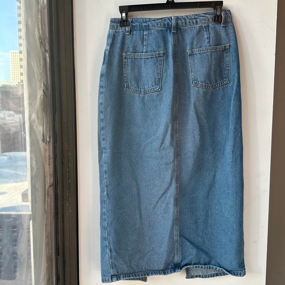 Lulus Women's Skirt Size M Blue denim cotton maxi skirt - Picture 2 of 8